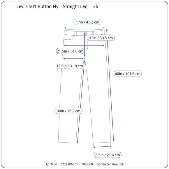 Levis 501 Mens 36 30 Button Fly Jeans Riveted Straight Leg Original Hem Denim - Picture 9 of 9